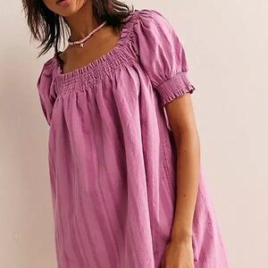 Free People Mila Mini Dress in Mauve Orchid